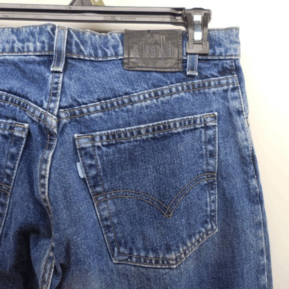 Vintage Levis Silvertab 90s Loose Fit Wide Leg Skater Dark Wash 34x36 Jeans